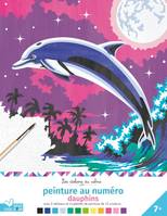 Peinture au numéro - dauphins - cahier avec palette et pinceau