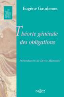 Théorie générale des obligations, Réimpression de l'édition de 1937