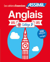 Anglais lv1 collège 3e (cahier d'exercices)