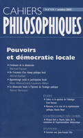 CAHIERS PHILOSOPHIQUES, N. 119 (3/2009)  POUVOIRS ET DEMOCRATIE LOCALE