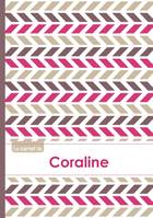 Le carnet de Coraline - Lignes, 96p, A5 - Motifs Violet Gris Taupe