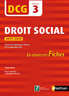 Droit social 2019/2020 - DCG - Epreuve 3 - Le cours en Fiches 2019