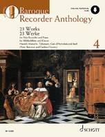 Vol. 4, Baroque Recorder Anthology, 23 Œuvres pour flûte à bec alto avec accompagnement de piano. Vol. 4. treble recorder and piano.