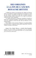 Les Hittites et leur histoire, [1], Des origines à la fin de l'ancien royaume hittite, Des origines à la fin de l'ancien royaume hittite, Les Hittites et leur histoire