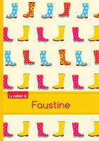 Le cahier de Faustine - Petits carreaux, 96p, A5 - Bottes de pluie