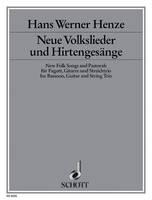 Neue Volkslieder und Hirtengesänge, bassoon, guitar and string trio. Partition et parties.