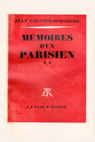 Mémoires d'un Parisien (Tome 2-1919-1938), 1919-1938