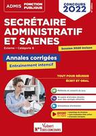 Annales corrigées Secrétaire administratif et SAENES -  Catégorie B - Concours 2022, Externe - Concours 2022