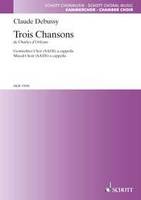 3 Chansons de Charles d'Orléans, mixed choir (SATB) with solo (A). Partition de chœur.