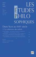 Les études philosophiques 2002 - n° 2, Duns Scott au XVIIe (2). La cohérence des subtils