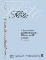 Drei Musikalische Skizzen, op. 70. flute and piano.