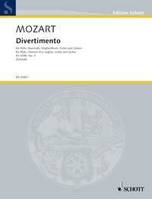 Divertimento n° 3, KV 439b. flute, clarinet in Bb (cor anglais, viola) and guitar. Partition et parties.