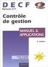DECF, manuel & applications., 7, DECF Epreuve N7 Contrôle et Gestion, DECF, épreuve n ° 7