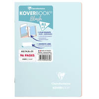 Koverbook Blush cahier piqué A5 96 pages ligné couverture polypropylène opaque bicolore. - Bleu givré/Corail