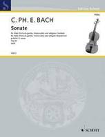 Sonata G Minor, Wq88. viola or viola da gamba (cello) and harpsichord obligatory.