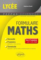 Formulaire Lycée - Maths, Les 3 années en 1 clin d'oeil