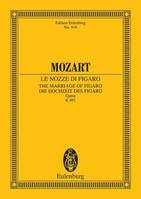 La marriage de Figaro, Le Nozze di Figaro. KV 492. soloists, choir and orchestra. Partition d'étude.