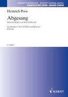 Abgesang, Drei Gedichte von Bertolt Brecht. mixed choir (SATB) and piano. Partition.