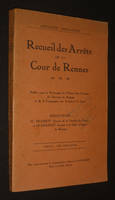 Recueil des arrêts de la Cour de Rennes, années 1939-1945