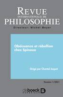 Revue internationale de philosophie, Obéissance et rébellion chez Spinoza