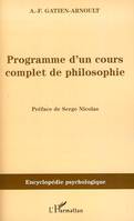 Programme d'un cours complet de philosophie, 1830