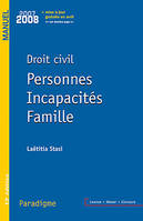 Droit civil, personnes, incapacités, famille