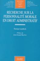 recherche sur la personnalité morale en droit administratif