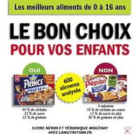 Le bon choix pour les enfants, 600 aliments analysés