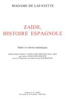 Zaïde, Histoire espagnole, Index et relevés statistiques