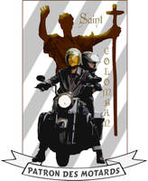 Autocollant patron des motards, Saint Colomban