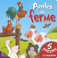 PUZZLE A LA FERME COQ, 5 puzzles à construire