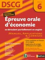 DCG, 6, Epreuve orale d'économie se déroulant partiellement en anglais, manuel, applications & corrigés