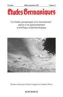 Études germaniques - N°3/2021, Les études germaniques et le transnational : enjeux d’un questionnement scientifique et épistémologique