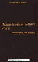 Assemblée des notables de 1787 et l'esprit de réforme, Les réflexions de Michel Joseph de Coeurderoy, premier président du parlement de Nancy