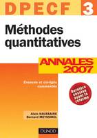 DECF, annales 2007, 3, Méthodes quantitatives, DPECF 3