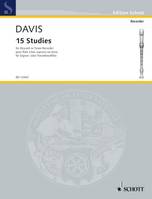 15 Studies, pour flûte à bec soprano ou ténor. soprano- or tenor recorder.