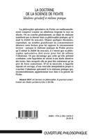 La doctrine de la science de Fichte, Idéalisme spéculatif et réalisme pratique