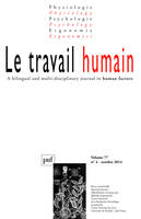 Le travail humain 2014 - vol. 77 - n° 4