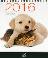 Calendrier de table / chats et chiens 2016