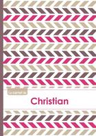 Le carnet de Christian - Lignes, 96p, A5 - Motifs Violet Gris Taupe