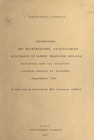 Répertoire des réimpressions anastatiques d'ouvrages en langue française épuisés mentionnées dans les catalogues d'éditeurs français et étrangers, Supplément 1972