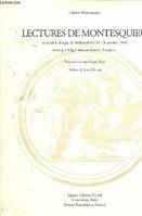 Lectures de Montesquieu - Actes du Colloque de Wolfenbüttel (26-28 octobre 1989) - Cahiers Montesquieu n°1., actes du colloque de Wolfenbüttel, 26-28 octobre 1989