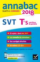 Annales Annabac 2018 SVT Tle S, sujets et corrigés du bac Terminale S