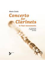 Concerto for Clarinets, in four movements. clarinet and piano. Partition et parties.