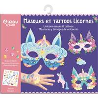 Masques et tattoos licornes. Unicorn masks & tattoos. Mascaras y tatuajes de unicornio