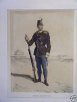 LITHOGRAPHIE 19ème GRENZ INFANTERIE