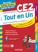 Tout en Un CE2 - Leçons, méthodes et exercices - Nouveau Cahier du jour Cahier du soir, Toutes les matières pour réussir son année