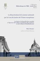 La désactivation de la norme nationale par la Cour de justice de l'Union européenne, Le droit et la fiscalité des sociétés à l'épreuve de la libre circulation des capitaux et de la liberté d'établissement