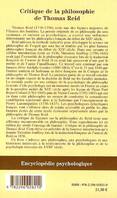 CRITIQUE DE LA PHILOSOPHIE DE THOMAS REID, Avec une introduction sur la philosophie de Reid par Théodore Jouffroy