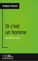 Si c'est un homme de Primo Levi (Analyse approfondie), Approfondissez votre lecture des romans classiques et modernes avec Profil-Litteraire.fr